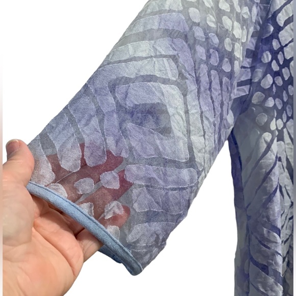 Chico’s sheer blue blazer L / Size 12 - Picture 3 of 12